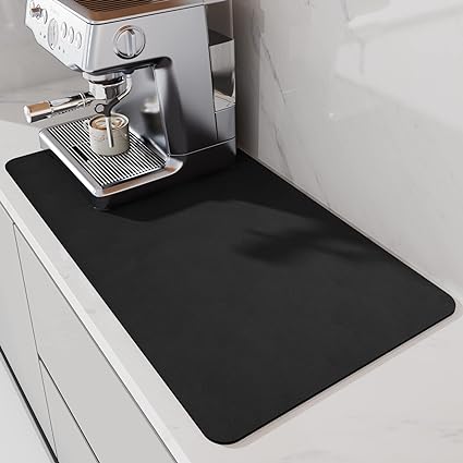 Coffee Maker Mat for Countertops, Backed Absorbent Dish Drying Mat for –  Modern Rugs and Decor