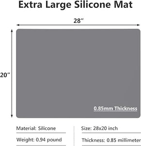 Large Silicone Countertop Protector 25" by 17", Nonskid Heat Resistant Desk Saver Pad, Multipurpose Mat,