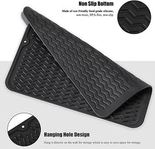 Silicone Non-Slip Easy Heat-resistant Dish Drainer Mat for Kitchen Counter, Sink, Refrigerator or Drawer liner (16" x 12", BLACK)