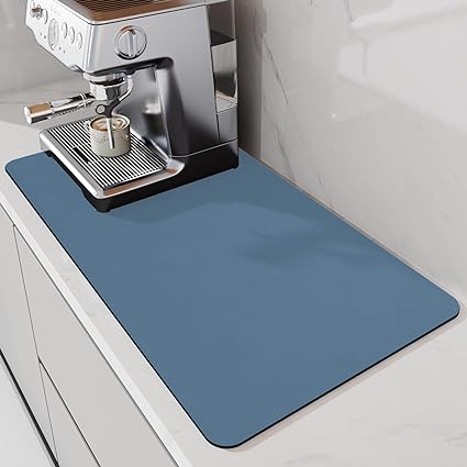  DEXI Drying Mat Kitchen Counter Coffee Bar Accessories Dish  Rack Tray Station Pad Cofee Maker Mats for Countertops,Absorbent Quick Dry,  12x19 Dark Grey: Home & Kitchen