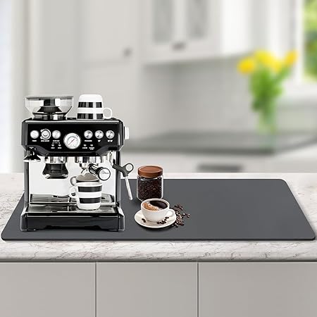 Coffee Mat(Dark Gray 12x19''), Coffee Bar Mat for Countertop, Anti-Sl –  Modern Rugs and Decor