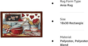 Printed, Durable Non-Slip Carpet Latex Backing Beautiful Design Biscuits 2pc Set (16X24 Rectangle & 20X34)