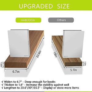 Floating Shelves for Wall Decor, Bedroom Bathroom Storage, 2-Pack(30"×6.7"×1.6", Burlywood)