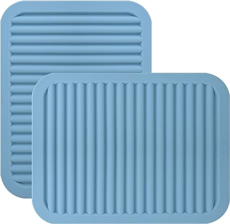 4 Pack Silicone Trivet Mat, Silicone Trivets For Hot Pots And Pans,  Non-slip & Heat Resistant Silicone Hot Pad For Kitchen Counter Mat Set,  Blue, Soft