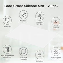 2 Pack Silicone Non-slip Heat Resistant Waterproof Countertop Protector Mat, 23.6 x 15.7 Inches x 1mm (Grey)