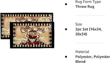 Printed, Durable Non-Slip Carpet Latex Backing Beautiful Design Biscuits 2pc Set (16X24 Rectangle & 20X34)