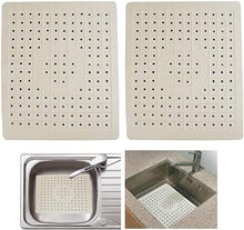 2 Pack Kitchen Sink Mat Drain Pad Protector 10" x 12" Non-Slip Rubber Durable