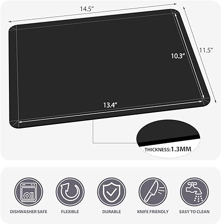 Plastic Cutting Boards for Kitchen, WK Flexible Cutting Board Mats