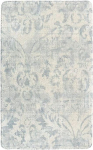 Non-Slip Damask Small Accent Distressed Throw Area Rug (2' x 3', Gray)