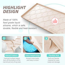 Under Sink Mat for Kitchen Waterproof, 34" x 22" Silicone Under Sink Liner, Up to 3.3 Gallons Liquid, Kitchen Bathroom Cabinet Mat-Fits 36'' Stand Cabinets