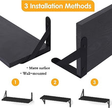 4 Sets of Wall Mounted Shelf for Bathroom Decor, Bedroom, Living Room and Plants (Carbonized Black)