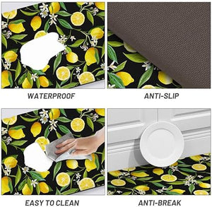 Anti Fatigue Mats for Kitchen Floor Cushioned, Non Skid Washable Memory Foam Kitchen Rugs and Mats for Bedroom, Office, Sink, Laundry