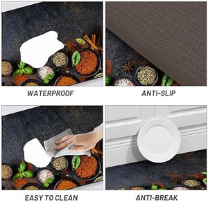 Anti Fatigue Mats for Kitchen Floor Cushioned, Non Skid Washable Memory Foam Kitchen Rugs and Mats for Bedroom, Office, Sink, Laundry