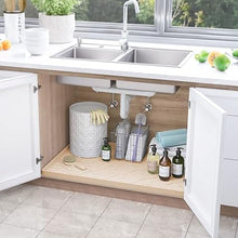 Under Sink Mat for Kitchen Waterproof, 34" x 22" Silicone Under Sink Liner, Up to 3.3 Gallons Liquid, Kitchen Bathroom Cabinet Mat-Fits 36'' Stand Cabinets