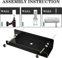 crylic Floating Shelf 10'' Invisible Wall Mount Shelves with Cord Hole, Smart Speaker/Book/Action Figures/Toy/Picture Ledge Floating Shelves for Room Bathroom Kitchen Office -Black 2 PCS