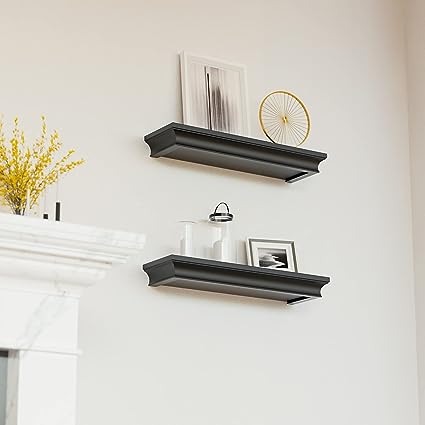  White Floating Shelves for Wall, Set of 3 Display Wall