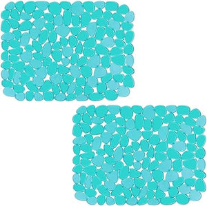 Pebble Mats for Stainless Steel Sink, (Black,2 Pack), 15.8inch x 12inch
