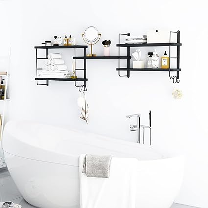 Adjustable Wall-mounted Shower Shelf, Bathroom Kitchen Storage