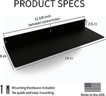 12 Inch Linear Floating Shelf - USA Manufactured Steel - Industrial Heavy Duty Metal Wall Mounted Modern Farmhouse Designed Shelf Ledge (12-in X 8-in Powder Coated Gold)