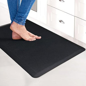 3/4 Inch Thick Anti Fatigue Kitchen Mat, (28"x17.3", Black)