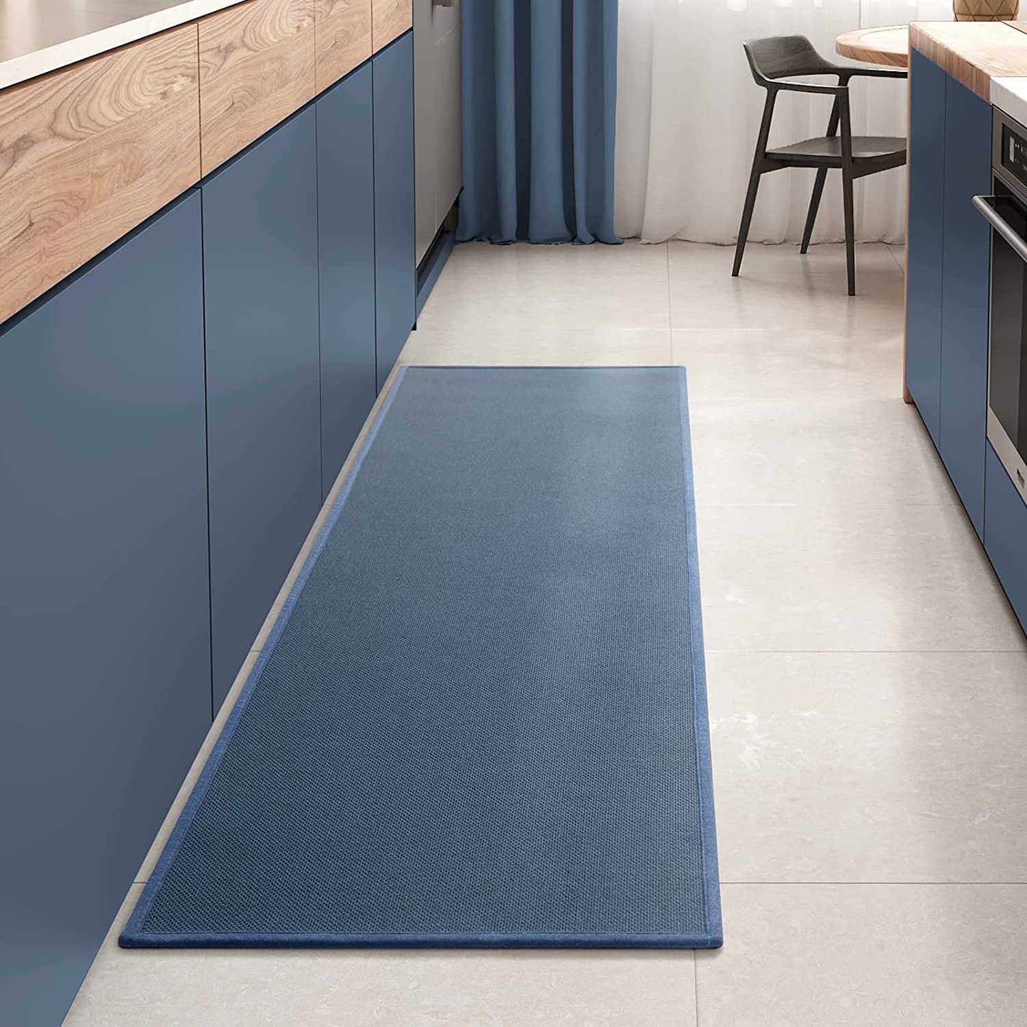  Cognitixx Kitchen Rugs, Non Skid Washable Kitchen Floor Rug  Absorbent Kitchen Mats, Large Runner Rugs with Rubber Backing, Durable  Woven Floor Mats for Kitchen, Farmhouse, Hallway (20 x 70, Blue) 