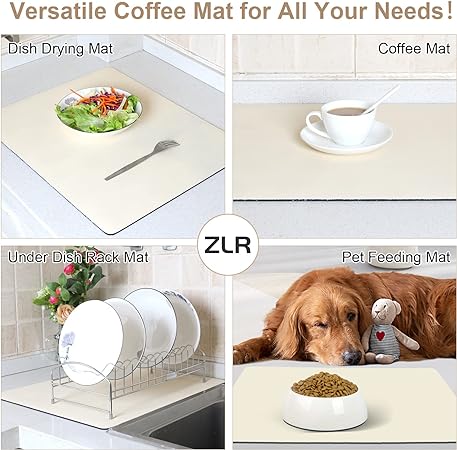 Coffee Mat - 12 x 16 Small Absorbent Kitchen Drying Mat for Dishes - –  Modern Rugs and Decor