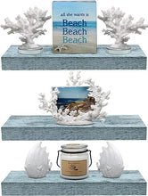 Floating Shelves for Wall - 3 Pack Coastal Beach Wall Decor for Bedroom, Bathroom, Nursery, Living Room, Office, Home & Kitchen