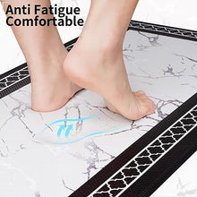 Anti-Fatigue Black and White Modern  Non Slip Washable, Cushioned Kitchen Mats, 18 x 30 Inch