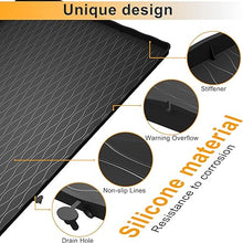 Under Sink Mat for Kitchen Waterproof, 34" × 22" Silicone Bathroom Sink Mat, under sink Liner drip tray and protectors for bottom of kitchen sink, Fits 36'' Stand Cabinets (Black)
