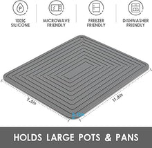 Silicone Trivets for Hot Pots and Pans-Trivets for Hot Dishes-Heat Resistant Mat for Countertops, Kitchen Small Dish Drying Mat, Silicone Pot Holders-Hot Pads for Kitchen Set 2 Black