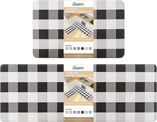 Cushioned Anti-Fatigue Waterproof Non-Slip Buffalo Plaid Heavy Duty PVC Ergonomic Comfort Standing Foam Mats, Rose&White, 17.3''x27.5''