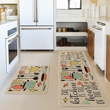 The Kitchen is The Heart of The Home Kitchen Mats Set of 2, Seasonal Cooking Sets Holiday Party Low-Profile Floor Mat for Home Kitchen - 17x29 and 17x47 Inch