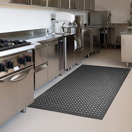 Anti Fatigue Rubber Floor Mat Restaurant Kitchen Drainage Mat Door Mat  Durable Non-slip Bar Mat Utility Indoor Outdoor Wet Area Door Mats 