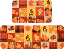 Fall Decor Kitchen Mats Cushioned Anti Fatigue 2 Pieces, 17''x29''+17''x47''