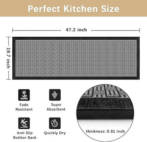 Anti Fatigue Non Skid Washable- Kitchen Mats for Floor,Kitchen Sink Rug Beige 20"x47"