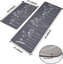 Anti Fatigue Kitchen Mats for Floor, Non Slip Cushioned Comfort Standing Mat for Kitchen Sink Office Laundry, 17"x47"+17"x29", Grey.