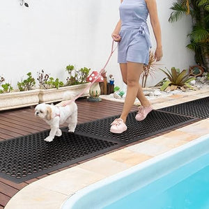 Anti Fatigue Rubber Floor Mats Restaurant Kitchen Drainage Mat Door Mats Durable Non-Slip Bar Floor Mat Utility Mat Indoor Outdoor Wet Area Use 24" x 36" Black