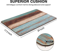 Anti Fatigue Cushioned Farmhouse Non Skid Waterproof Wood Texture Kitchen Mats