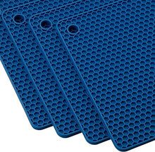 Silicone Trivets for Hot Dishes, Pots and Pans, Hot Pads for Kitchen, Black Silicone Pot Holders, Silicone Mats for Kitchen Counter, Non Slip Heat Resistant Mat, Flexible Trivet Mat Set 4