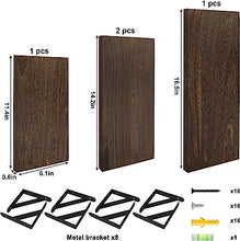 4 Sets of Wall Mounted Shelf for Bathroom Decor, Bedroom, Living Room and Plants (Carbonized Black)