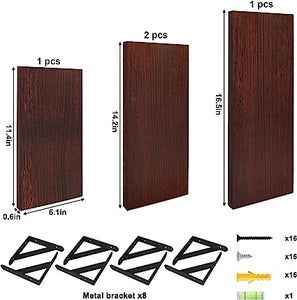 4 Sets of Wall Mounted Shelf for Bathroom Decor, Bedroom, Living Room and Plants (Carbonized Black)