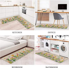 Funny Cactus Kitchen Rugs and Mats Set of 2, Non-Slip Washable Kitchen Sink Mats Holiday Kitchen Decor Doormat+Runner Rug