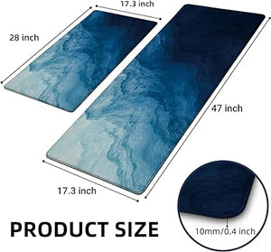 Boho Kitchen Mats Set of 2 Cushioned Anti-Fatigue Comfort Standing Mat, 17.3x28+17.3x47 Inch