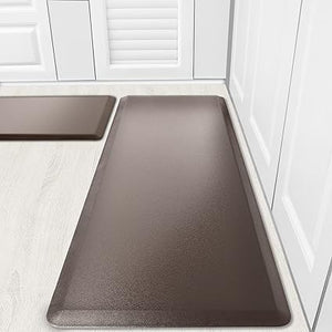 Kitchen Mats for Cushioned Anti-Fatigue Use 2 PCS, 0.47 Inches, 17.3"×28"+17.3"×28", Black