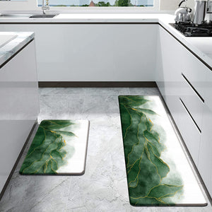 Green Kitchen Mat Set of 2 Marble Thick Kitchen Rugs anti Fatigue Mats  Standi