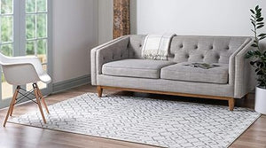 Geometric Kasbah Trellis Collection Rug – 2' X 10' Runner Beige Low Pile Rug