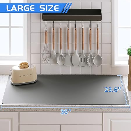 Warome Silicone Mat, 47x 23.6 Silicone Mats for Kitchen Counter, Nonslip  Heat Resistant Mat, Extra Large Kitchen Counter Mat, Waterproof Countertop