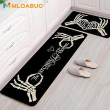 Happy Haloween Kitchen Mat Set of 2 Non Slip Cushioned Floor Mat 17x29 and 17x47 in