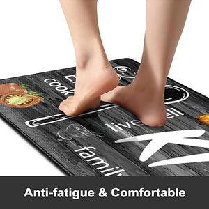 Anti Fatigue Kitchen Mats [2PCS] Non-Skid Waterproof Kitchen Mats