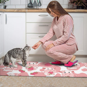 Strawberry Cat Kitchen Mats Set 2 Piece